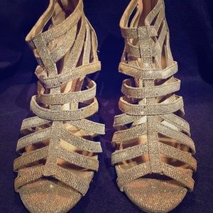 Gold/Silver Shimmer 3.5” Heeled Bootie